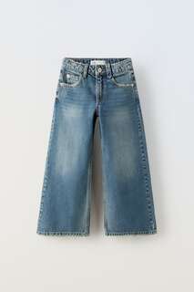 Экстремальные широкие джинсы Zara, синий