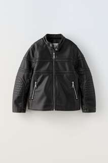 Куртка из искусственной кожи Zara, черный