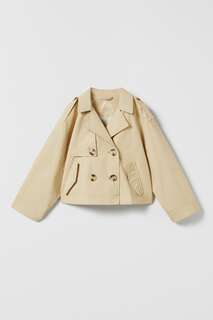 Короткая куртка с двумя рядами кнопок Zara, бежевый
