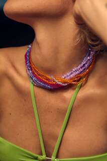 Разноцветное ожерелье, украшенное жемчугом Zara, разноцветный