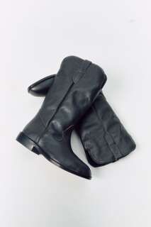 Кожаные ковбойские ботинки Zara, черный