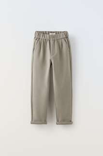 Удобные брюки Zara, коричневый/серо-коричневый