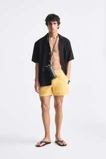 Плавательные шорты с геометрическим принтом Zara, светло-желтый