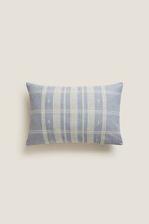 Чехол для подушки с геометрическим жаккардом Zara, синий