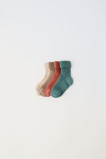 Набор из четырех цветных пар носков Zara, разноцветный