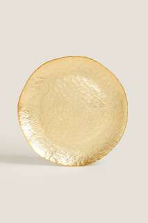 Золотая стеклянная тарелка Zara, золото