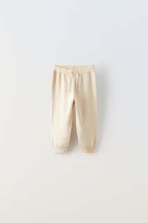 Трикотажные брюки Zara, песок/мергель