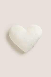Подушка в гороше в форме сердца Zara, ваниль