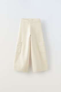 Трикотажные брюки с карманами на бедрах Zara, экрю
