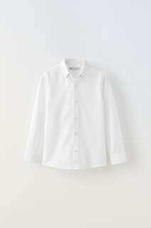 Рубашка с двойным воротником Zara, белый
