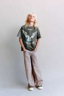Рубашка с аппликациями Zara, антрацитово-серый