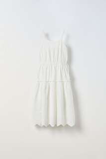 Платье с вышивкой schiffli Zara, белый