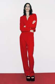 Короткий пиджак без лапельцев Zara, ярко-красный