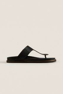 Кожаные сандалии Zara, черный