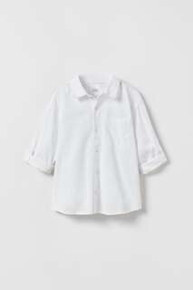 Льняная рубашка Zara, белый