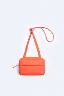 Маленькая резиновая сумка с клапаном на плечо Zara, оранжевый