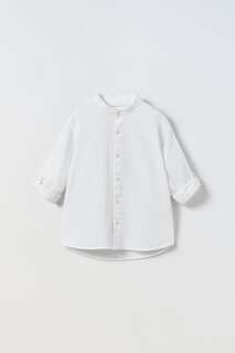 Рубашка из льна Zara, белый