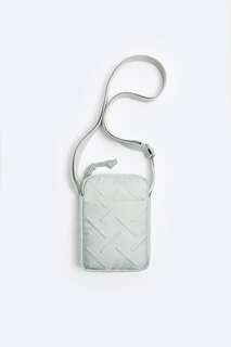 Маленькая сумка на плечо с тиснением Zara, серебро