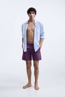 Длинные шорты для плавания Zara, фиолетовый