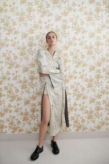 Написанное кимоно с принтом Zara, устричный белый