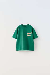 Рубашка с принтом Zara, зеленый