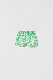 Плавательные шорты с принтом Zara, зеленый