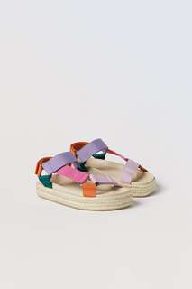Разноцветные сандалии Zara, разноцветный