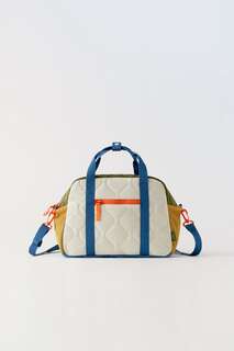 Разноцветный стеганый рюкзак для боулинга Zara, экрю белый