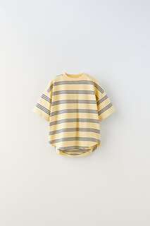 Полосатая футболка Zara, желтый