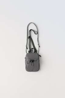 Утепленная сумка через через плеч Zara, серый