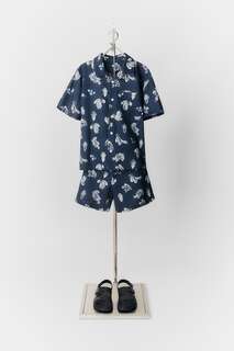 Рубашка с принтом пейсли Zara, темно-синий