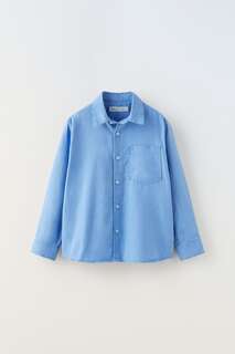 Рубашка оксфорд Zara, голубоватый
