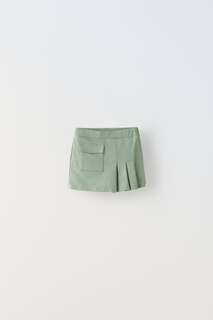 Короткая юбка с карманом на бедрах Zara, хаки
