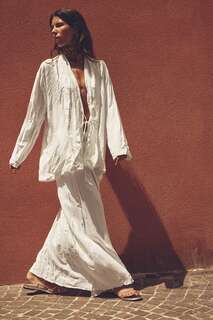 Морщинное кимоно с лемками Zara, белый