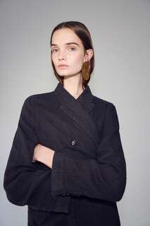 Пиджак из льна релаксированного кроя - ограниченная серия Zara, антрацитово-серый