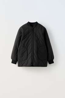 Двусторонняя стеганая куртка-бомбер Zara, черный