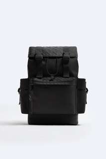 Прорезиненный рюкзак для исследователей с тиснением Zara, черный