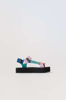 Технические сандалии на высокой подошве Zara, разноцветный