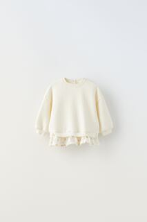 Текстурный свитер Zara, светлый экрю