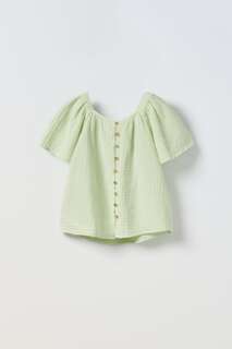 Текстурная рубашка Zara, светло-зеленый