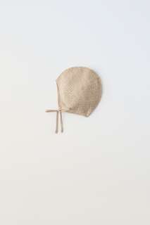 Шапка из текстурированной шерсти мериноса Zara, песок/мергель