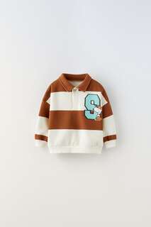 Рубашка поло snoopy peanuts Zara, экрю / коричневый