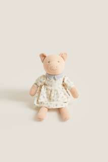 Мягкая игрушка свинка в платье Zara, розовый