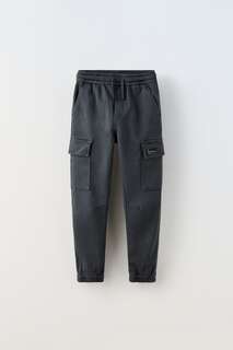 Мягкие брюки Zara, антрацитово-серый
