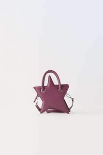 Звездная сумка Zara, темно-бордовый