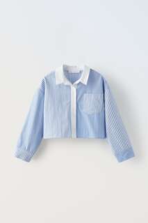 Рубашка из поплина мини-размера Zara, синий