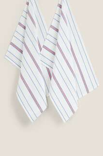 Полосатые хлопковые полотенца (упаковка по 2 шт.) Zara, рыжий