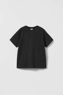Одноцветная футболка Zara, черный