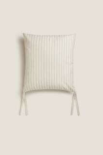 Подушка сидения для кресла в полоску Zara, устричный белый