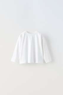 Одноцветная футболка премиум Zara, белый